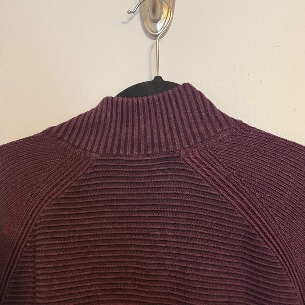 Ted Baker Men's Dark Red Zip-Up Mock Neck Long Sleeve Cardigan XL - Picture 12 of 13